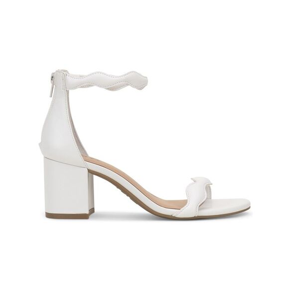 INC Womens White Arch Support Sollisa Round Toe Block Heel Heeled Sandal 10 M - Picture 2 of 4